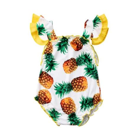 Toddler Infant Baby Girl Summer Pineapple Printed Swimwear Swimsuit