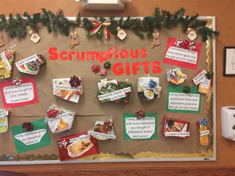 Bulletin definition, a brief account or statement, as of news or events, issued for the information of the public. Scrumptious Gifts Holiday Bulletin Board for Dialysis Unit ...