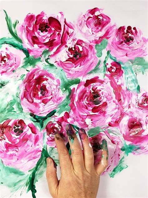 15 Acrylic Painting Techniques For Beginners Finger Painting Flower