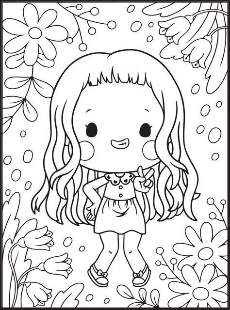Draw so cute girl coloring pages - holfvn