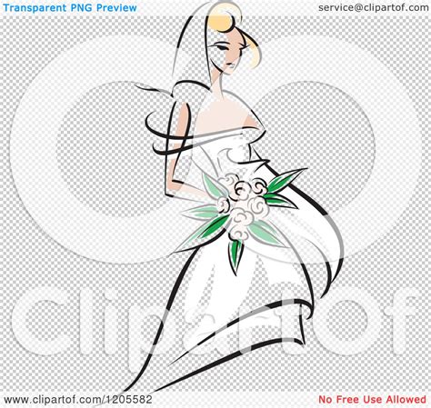 Clipart Of A Blond Bride In A White Dress Royalty Free Vector Illustration By Vector Tradition