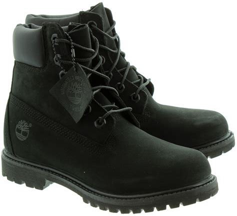 Timberland 8658a 6 Inch Ladies Lace Boots In Black In Black