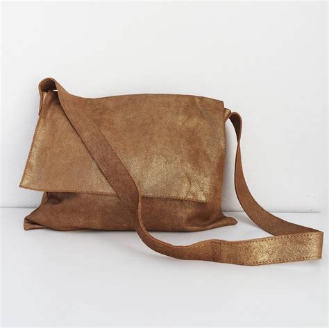 Soft Leather Slouchy Messenger Bag By Peastyle