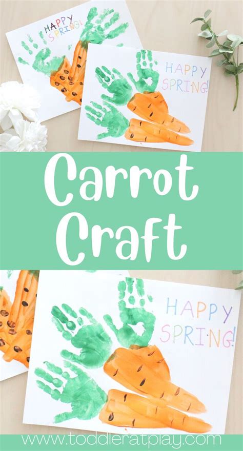 Handprint Carrot Craft Toddler At Play Toddler Crafts Spring