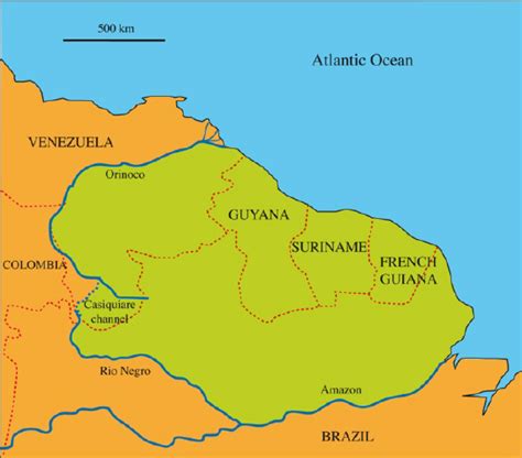 Map Of The Guianas Download Scientific Diagram