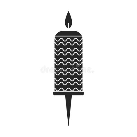 Birthday Candle Vector Iconblack Vector Icon Isolated On White