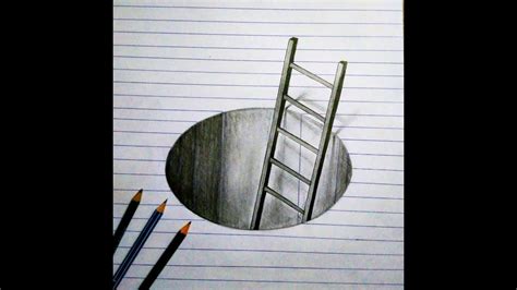 The best selection of free pencil drawing simple vector art, graphics and stock illustrations. "Ladder in hole" 3d drawing easy and simple technique ...