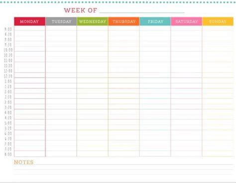 Printable Scheduling Templates