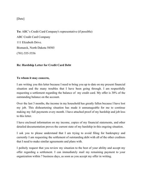 Whether a credit card company can recover its debt depends on state law, the amount of property in the decedent's estate, and if anyone else cosigned the obligation. Sample Hardship Letter for Credit Card Debt Download ...