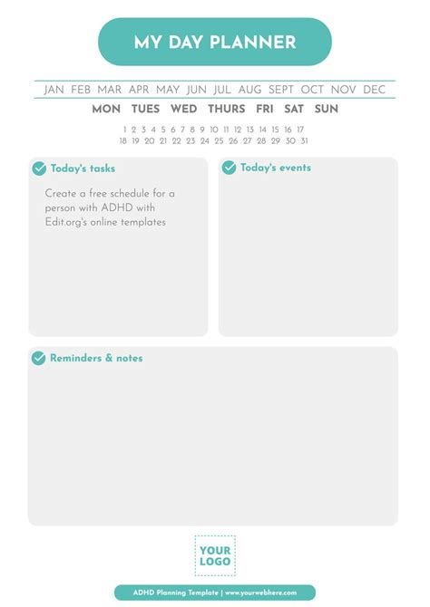 Customizable Adhd Planner Templates