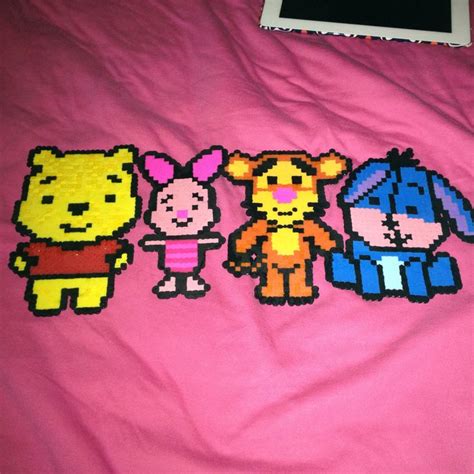 The Group Together With Pooh Bear Piglet Eeyyor And Tigger Perler
