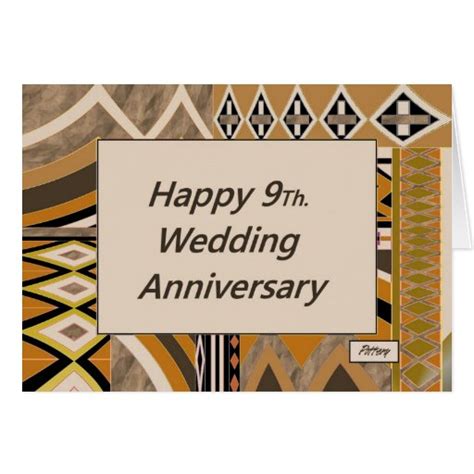 happy 9th wedding anniversary pottery card zazzle