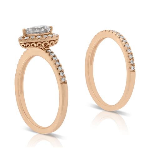 Rose Gold Morganite And Diamond Bridal Set 14k Ben Bridge Jeweler