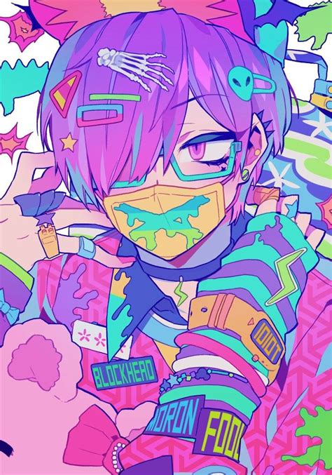 Person Kneeling Art Reference ~ Anime Boy Pastel Goth Kawaii Cute