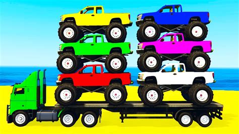 Learn Colors W Monster Truck And Learn Numbers For Kids W Cars Cartoon