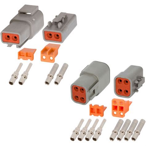 Deutsch Dtp 2 And 4 Pin Connector Kit W 14 12 Awg Solid Contacts 5