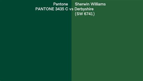Pantone 3435 C Vs Sherwin Williams Derbyshire Sw 6741 Side By Side