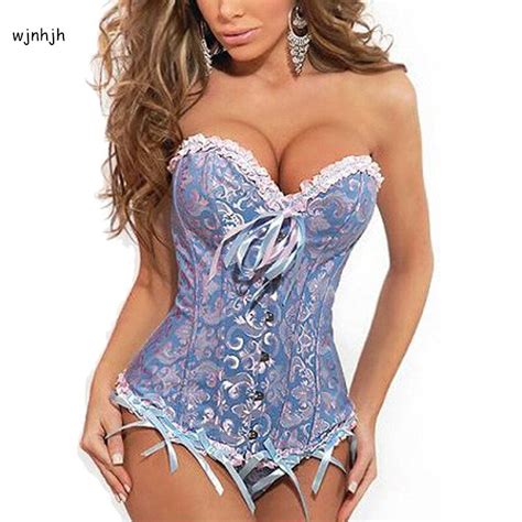 Plus Size 6xl Corset Sexy Satin Embroidery Lace Corset And Bustiers
