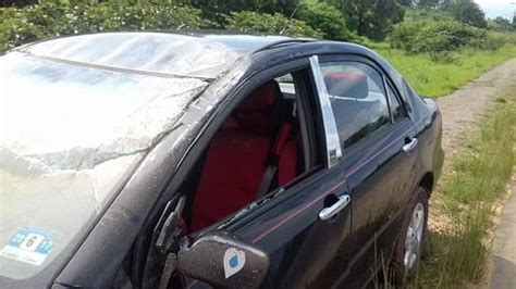 Photos Journalist Survives After His Car Summersaults 3 Times Along