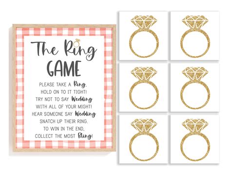 The Ring Game Bridal Shower Ring Game Put A Ring On It Game Etsy