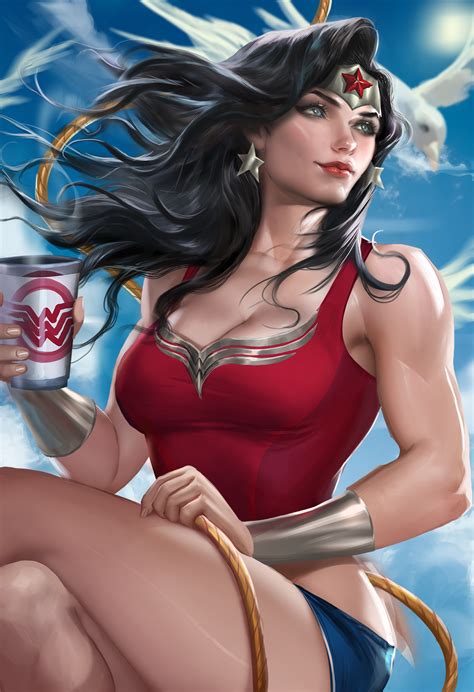Wallpaper Anime Cartoon Black Hair Realistic Wonder Woman Dc Comics Comics Clothing