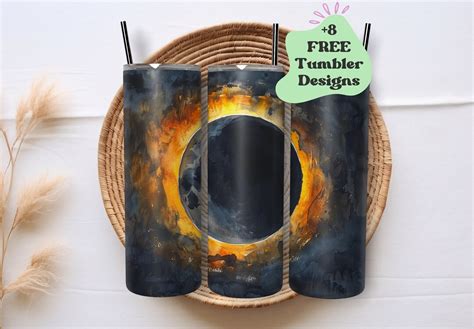 Solar Eclipse 2024 Tumbler Wrap Solar Eclipse Tumbler Moon Tumbler Wrap