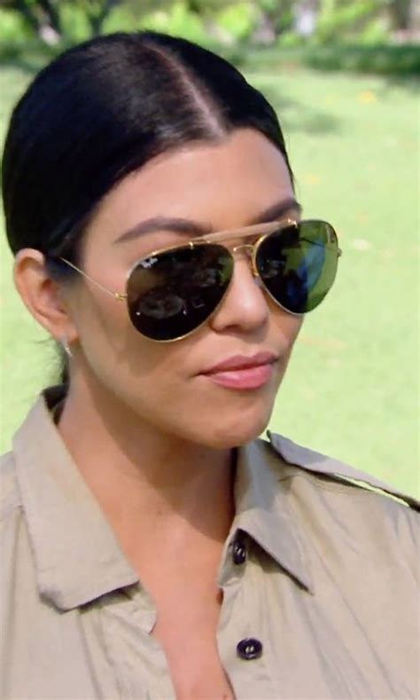 Kourtney Kardashians Gold Ray Ban Outdoorsman Ii Sunglasses From Keeping Up With The Ka