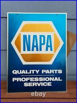 Vintage Napa Auto Parts Advertising Double Sided Aluminum Sign X