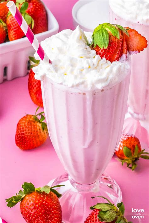Strawberry Milkshake • Love From The Oven