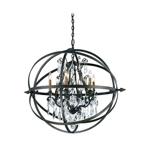 You can adjust the drop according to your desired height from a minimum of 28 in. Modern Crystal Orb Pendant Chandelier Light in Bronze Finish | F2997 | Destination Lighting