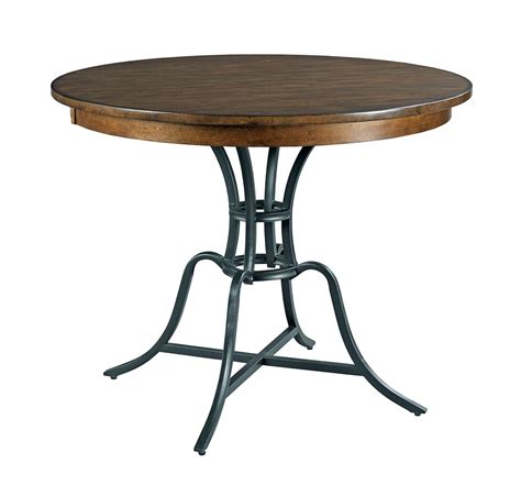 The Nook 54 Round Counter Height Table With Metal Base Hewned Maple 664 54mcp By Kincaid