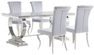 Venice Cm Rect Grey Marble Dining Table With Liyana Chairs Tables