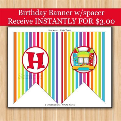 Bounce House Birthday Party Banner Happy Birthday Banner