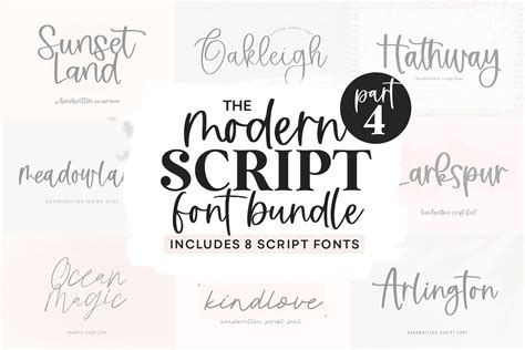 Mini Modern Script Font Bundle Part Four Handwritten Fonts Cricut Font