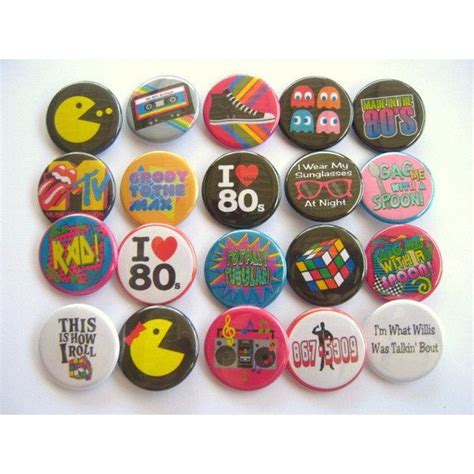Totally 80s Party Theme Party Favors Set Of 20 125 Inch Pin Back