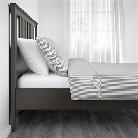 Hemnes Bed Frame Dark Gray Stained Queen Ikea
