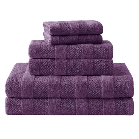 Cannon 6 Piece Plum Cotton Bath Towel Set Shear Bliss In The Bathroom