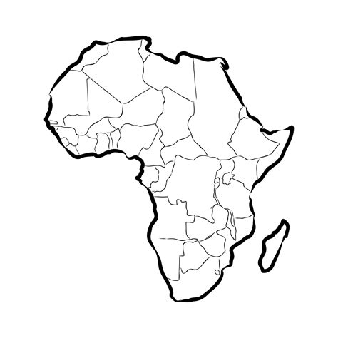 Simple Mapa De Esquema Del Mapa De Croquis Del Mapa De África En