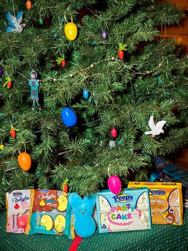 Her Holiday Tree With Her Stash Of Peeps Were Here With F Flickr