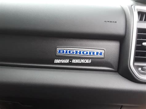 Fits New 2019 Only Dodge Ram 1500 Bighorn Dash Emblem Overlay Decals