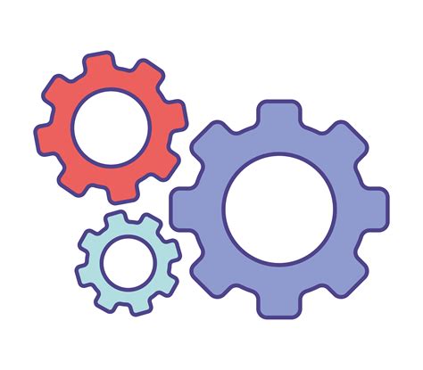 Three Colored Gears 4309501 Vector Art At Vecteezy