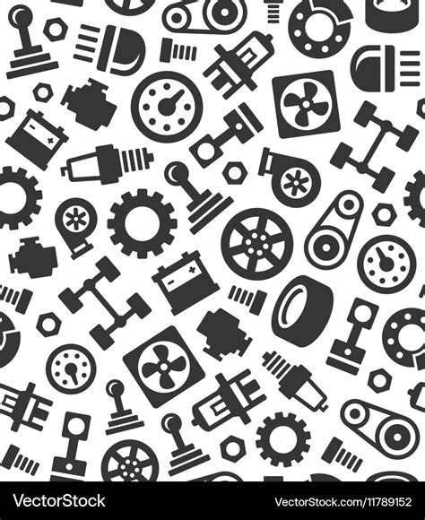 Auto Car Spare Parts Seamless Pattern Background Vector Image