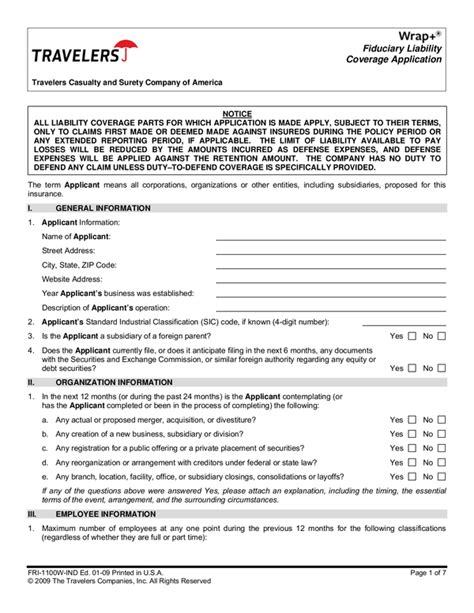 Fill Free Fillable Travelers Insurance Pdf Forms