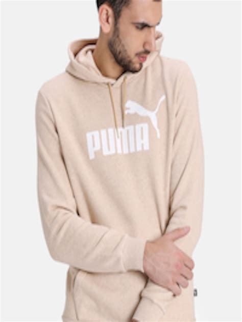 Buy Puma Men Cream Coloured Printed Hooded Sweatshirt Sweatshirts For