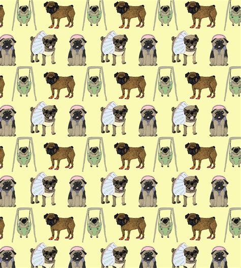 Use This Photo To Make A Cute Pug Pattern Background For Your Twitter