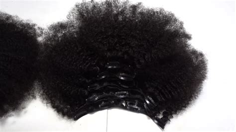 Yvonne Hand Made Brazilian Afro Kinky Curly Clip In Hair Extensions