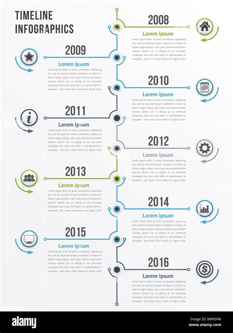 Vertical Timeline Infographics Template Workflow Or Process Diagram