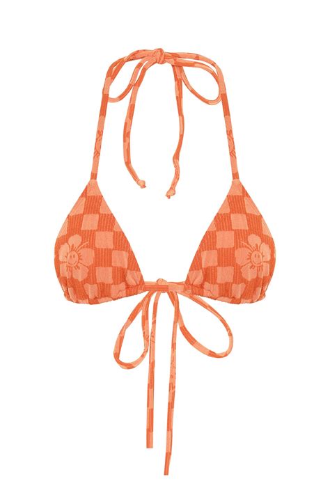 Happy Check Triangle Bikini Burnt Orange Emma Mulholland On Holiday