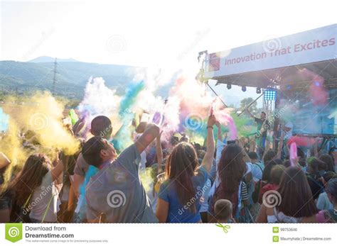 People Covered With Colored Powder Editorial Photo Image Of Colorful