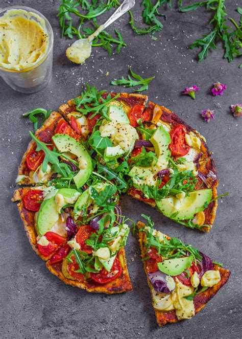 Simple Veggie Pizza With A Crispy Oat Crust Simply Healthy Recipes